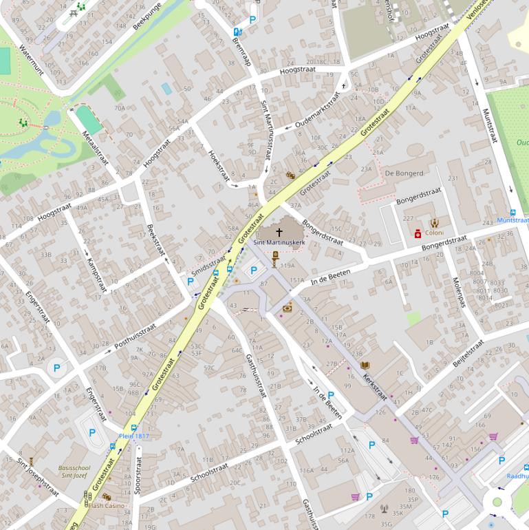 Kaart van de Grotestraat.