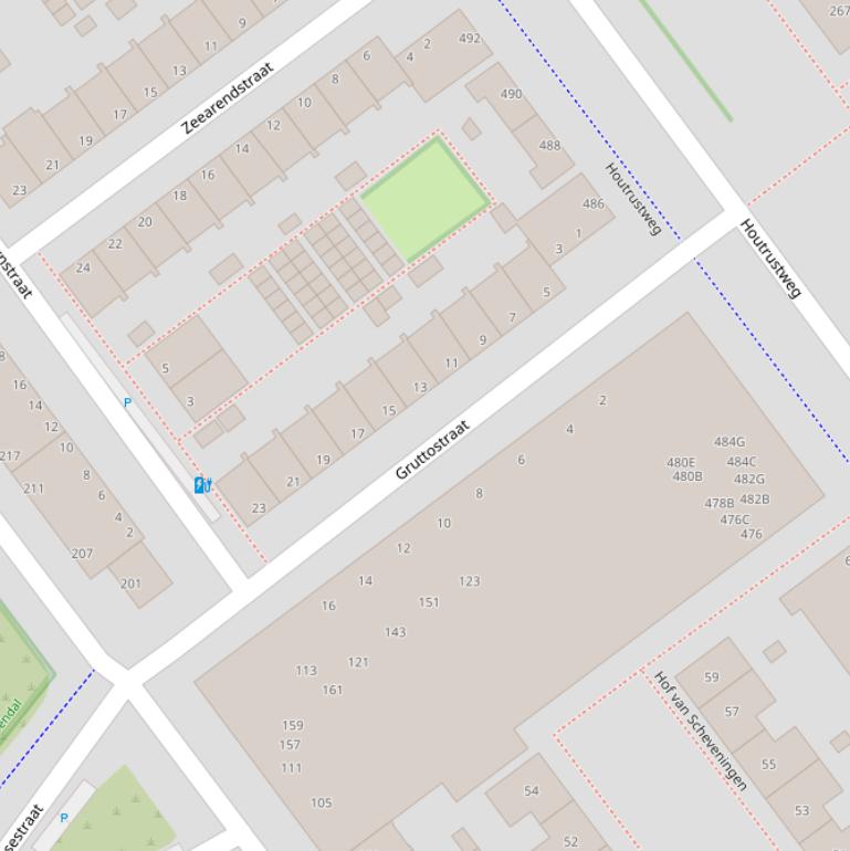 Kaart van de Gruttostraat.