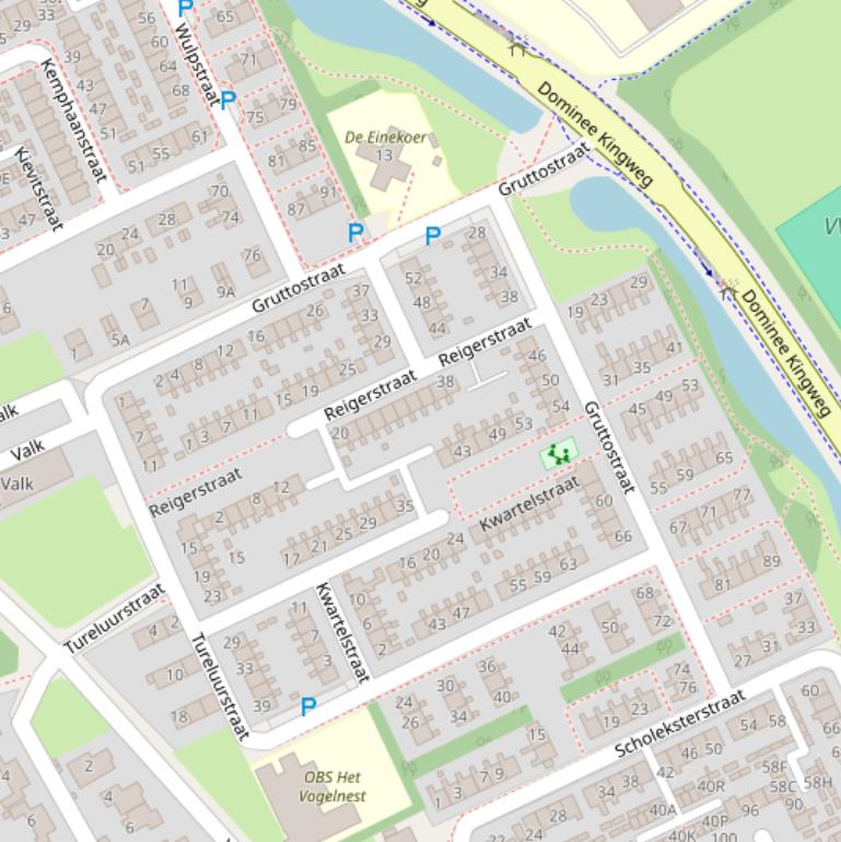 Kaart van de Gruttostraat.