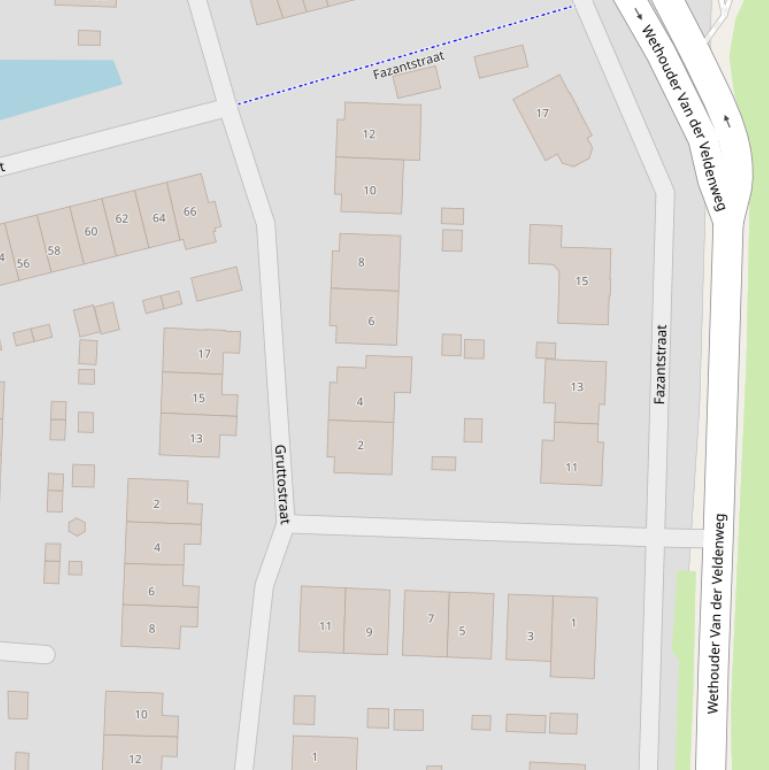 Kaart van de Gruttostraat.