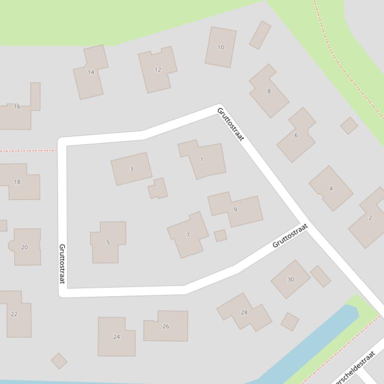 Kaart van de Gruttostraat.