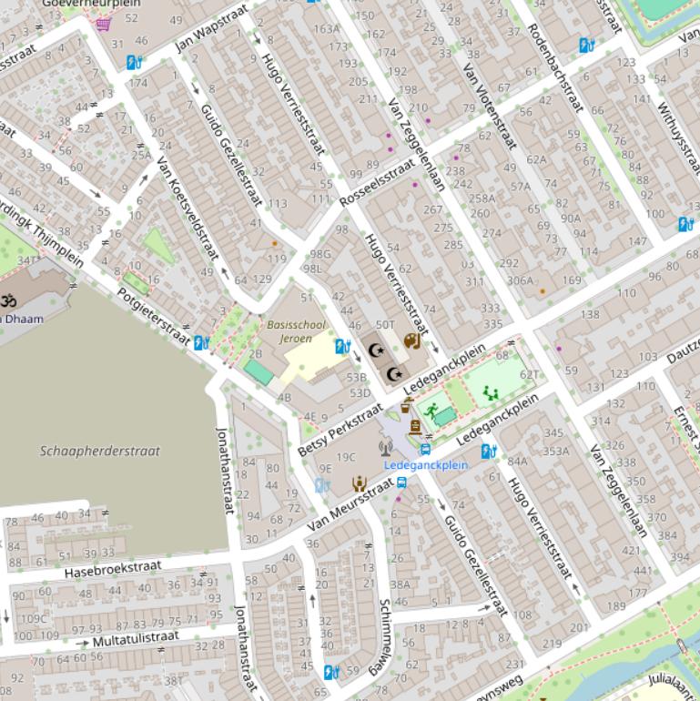 Kaart van de Guido Gezellestraat.