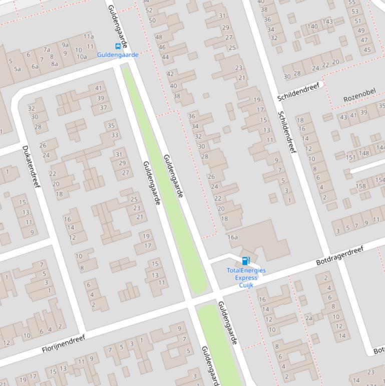 Kaart van  Guldengaarde.