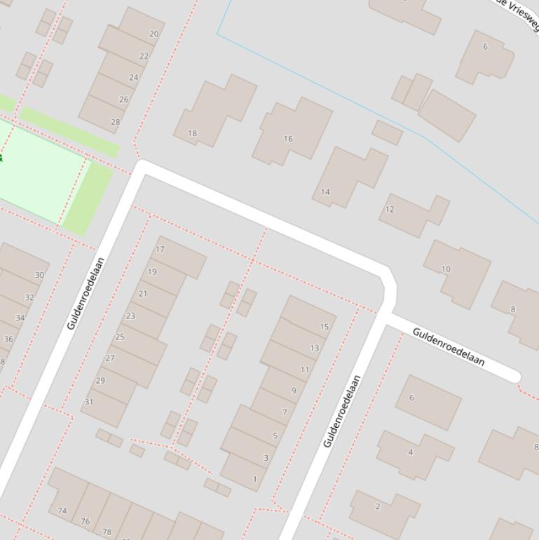 Kaart van de Guldenroedelaan.