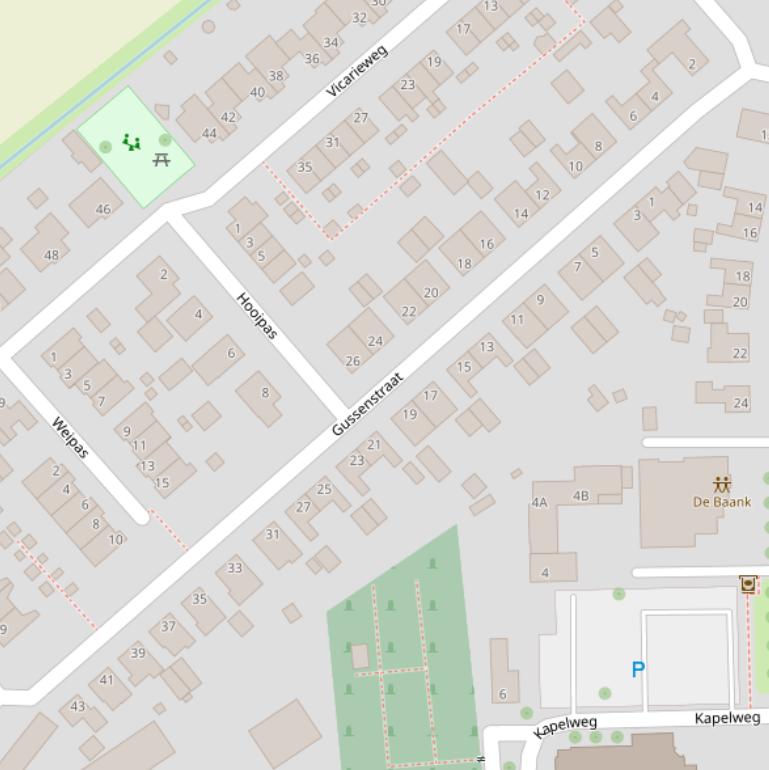 Kaart van de Gussenstraat.