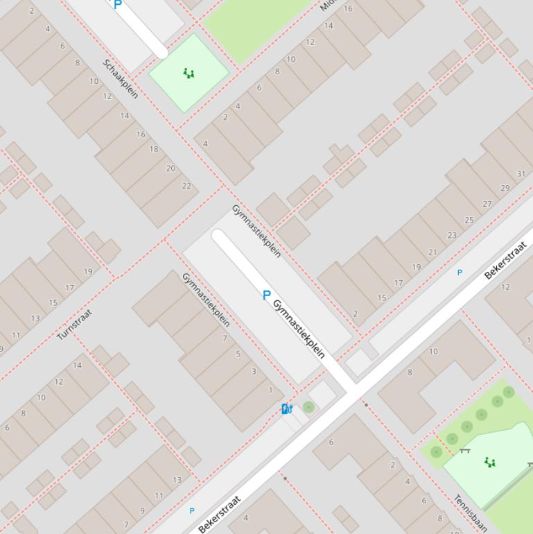 Kaart van het Gymnastiekplein.