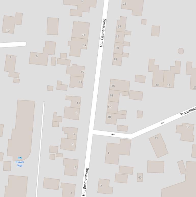 Kaart van de H.L. Emmensweg.