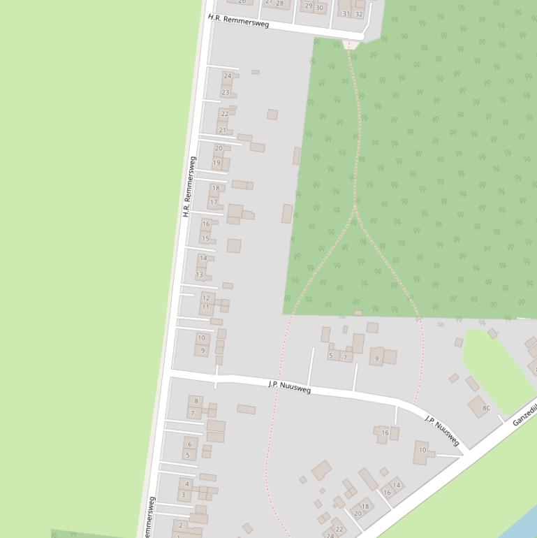 Kaart van de H.R.Remmersweg.
