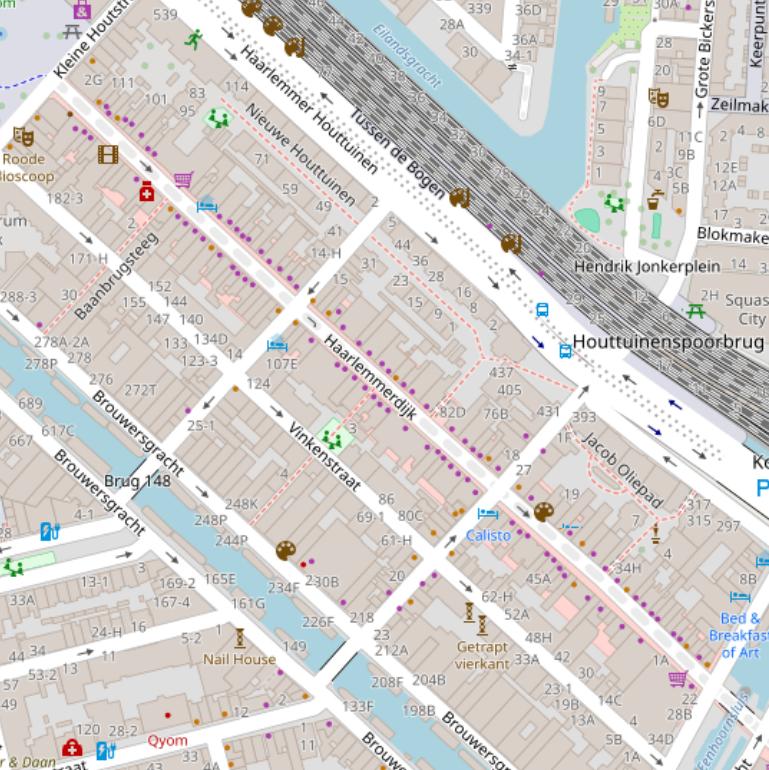 Kaart van de Haarlemmerdijk.