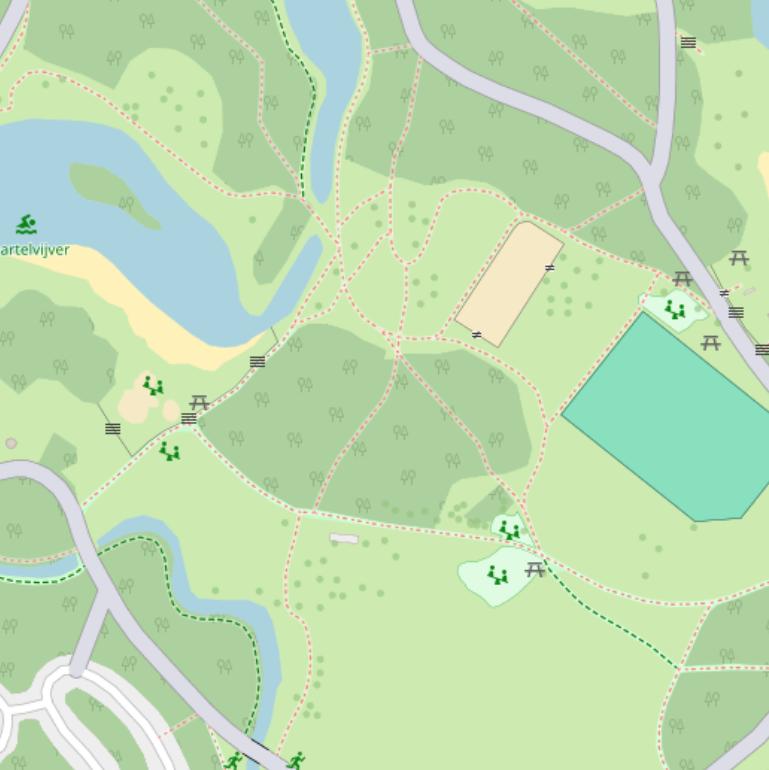 Kaart van  Haarlemmermeerse Bos.