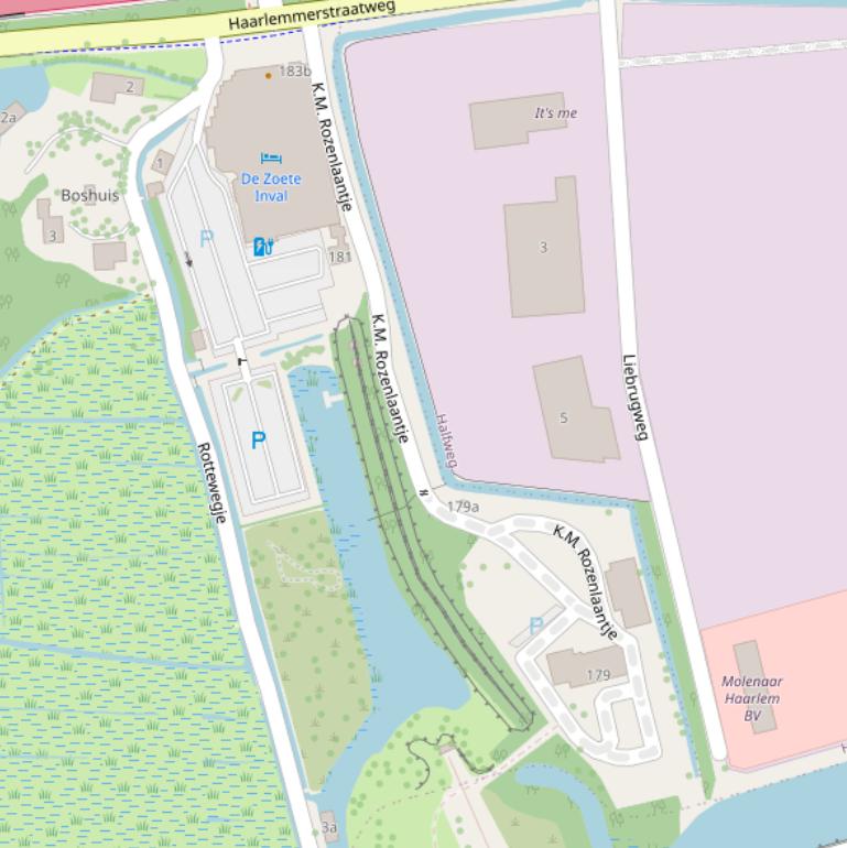 Kaart van de Haarlemmerstraatweg.