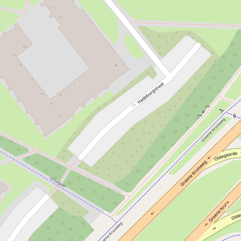 Kaart van de Hadeburgstraat.