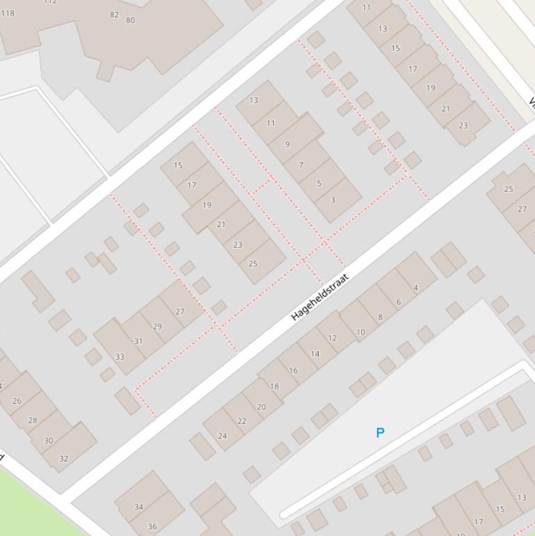 Kaart van de Hageheldstraat.