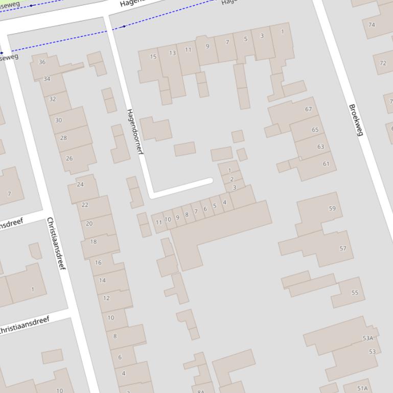 Kaart van het Hagendoornerf.