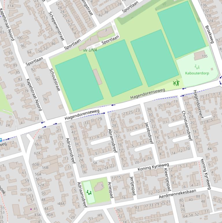 Kaart van de Hagendorenseweg.