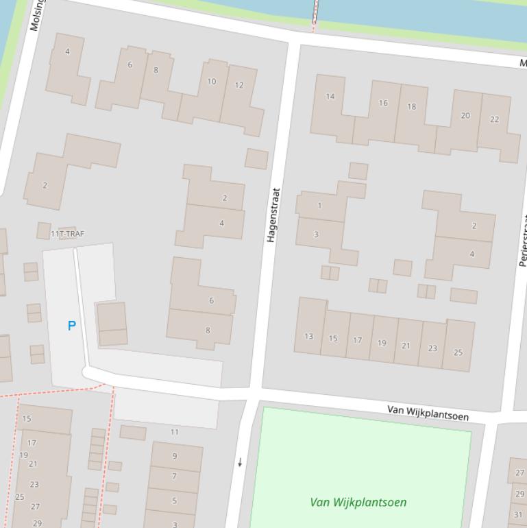 Kaart van de Hagenstraat.