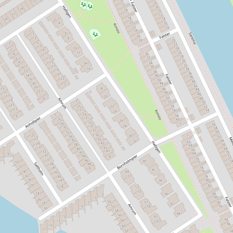 Kaart van  Halligen.