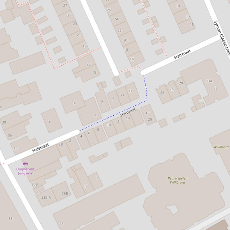 Kaart van de Halstraat.