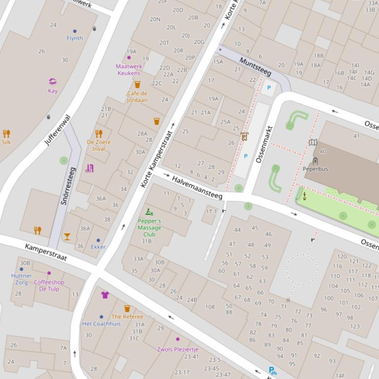 Kaart van de Halvemaansteeg.