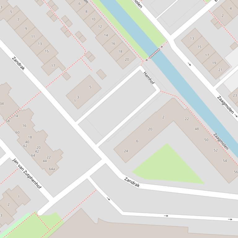 Kaart van de Hamhof.