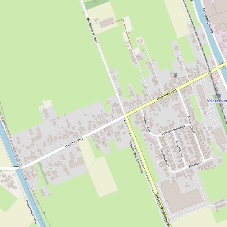 Kaart van de Hammerweg.