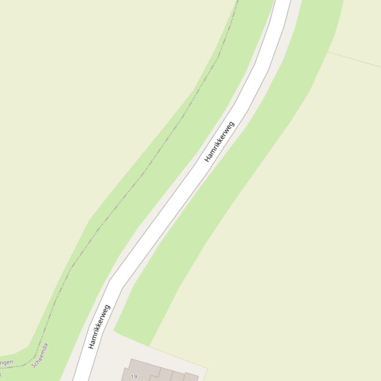 Kaart van de Hamrikkerweg.