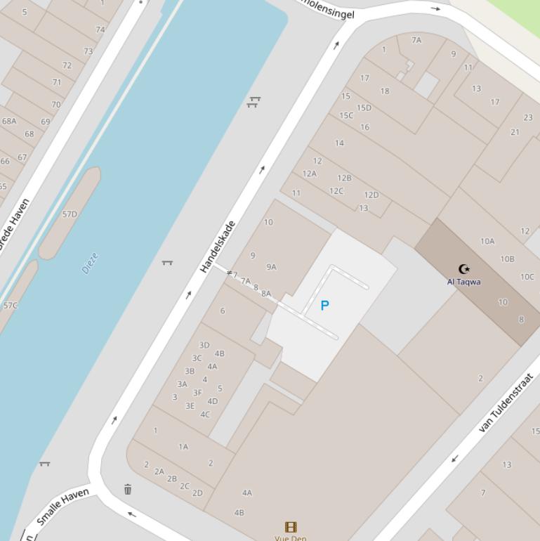 Kaart van de Handelskade.