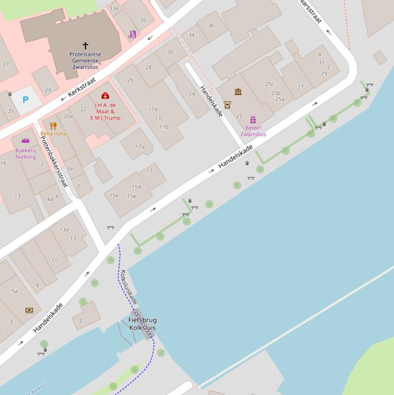 Kaart van de Handelskade.