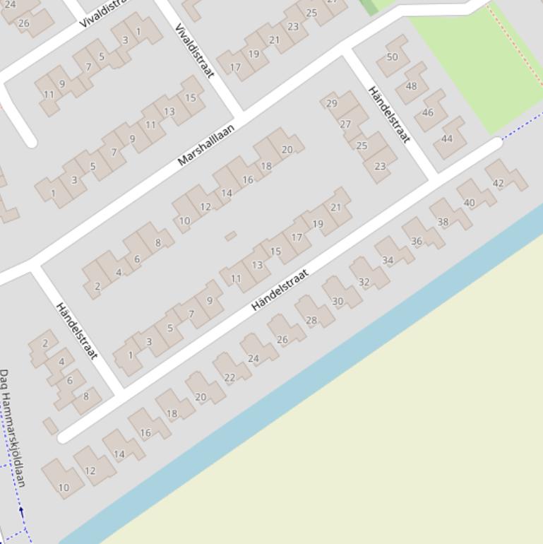 Kaart van de Händelstraat.