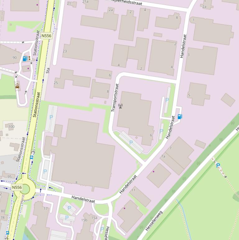 Kaart van de Handelstraat.