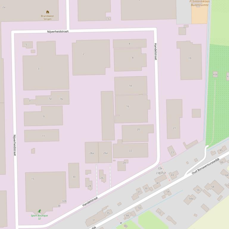 Kaart van de Handelstraat.