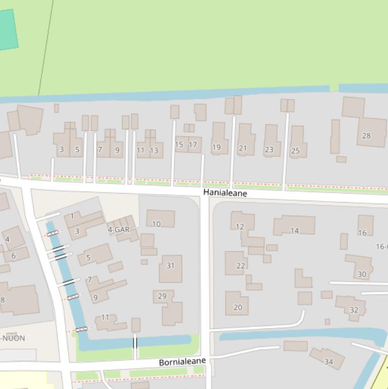 Kaart van  Hanialeane.