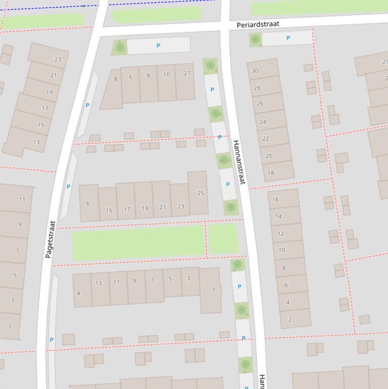 Kaart van de Hannanstraat.