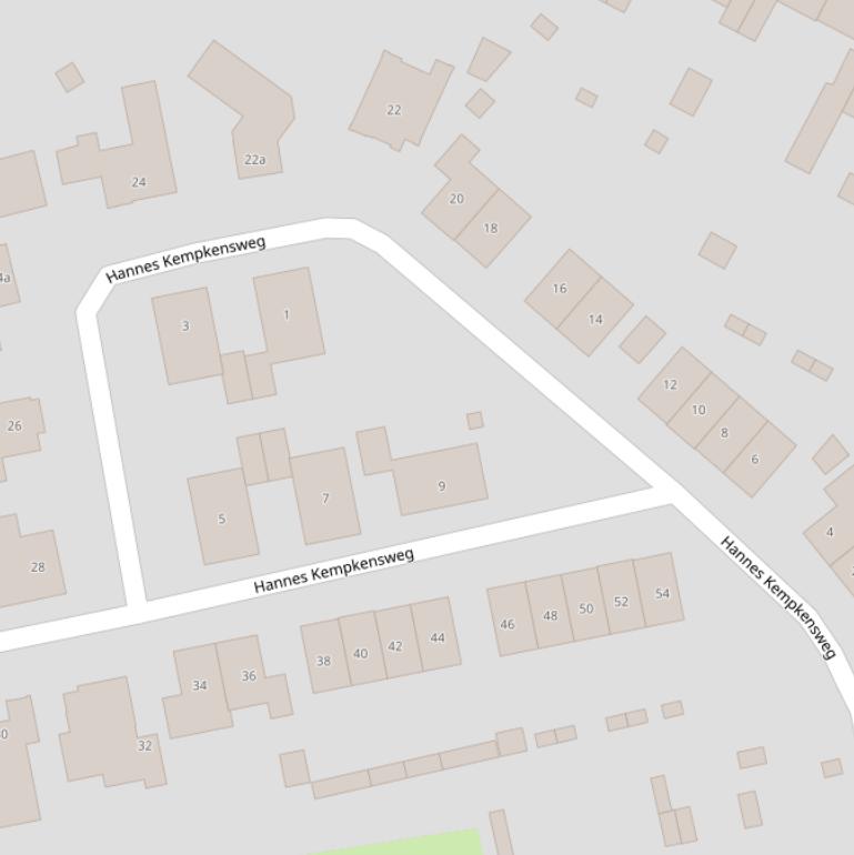 Kaart van de Hannes Kempkensweg.