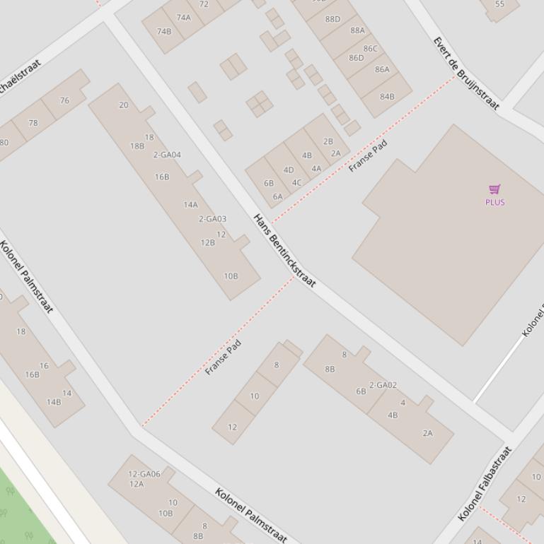 Kaart van de Hans Bentinckstraat.