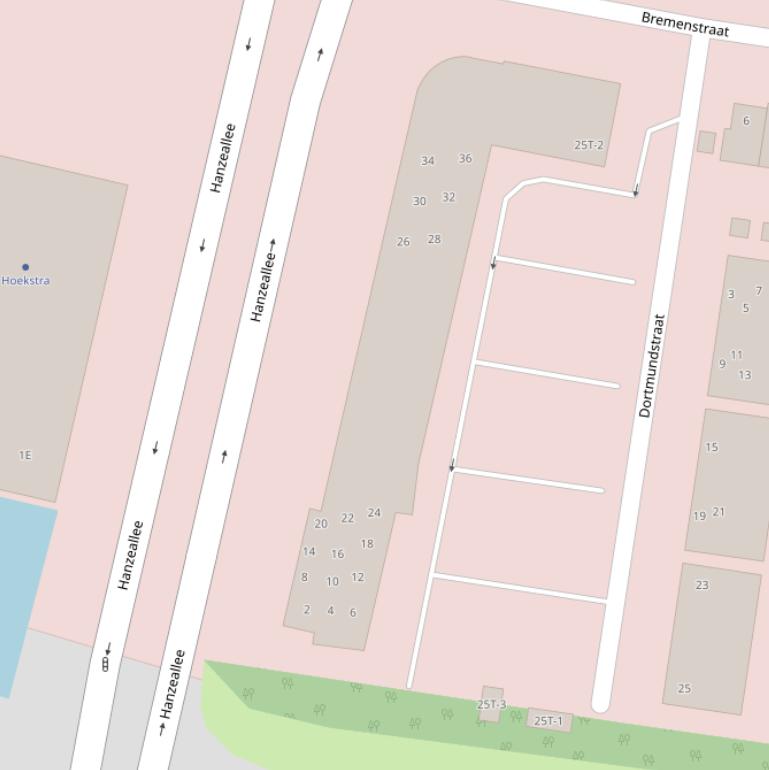 Kaart van  Hanzeallee.