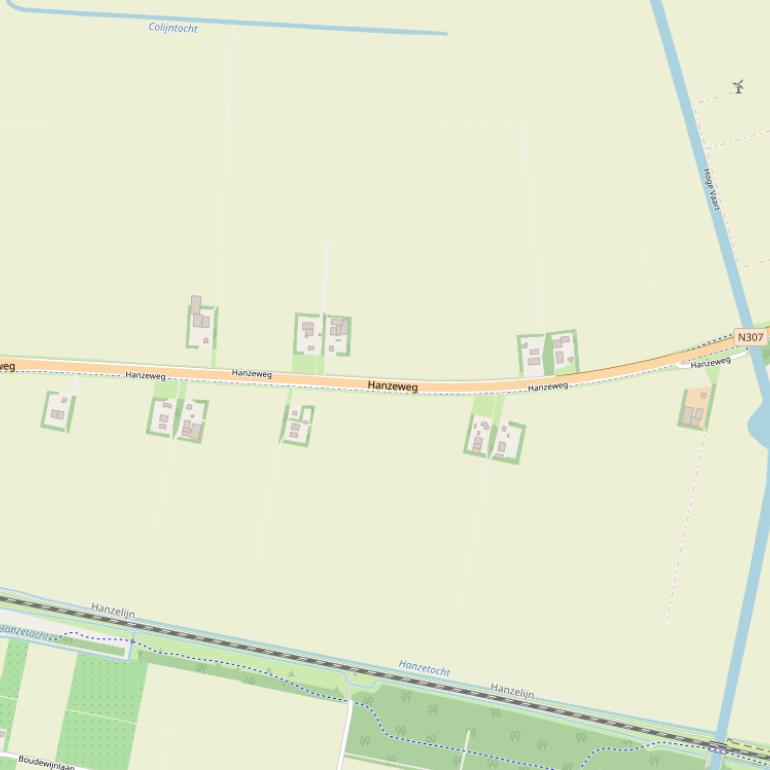 Kaart van de Hanzeweg.