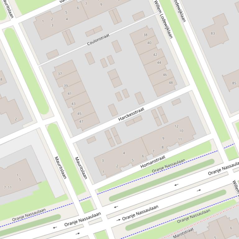 Kaart van de Harckestraat.