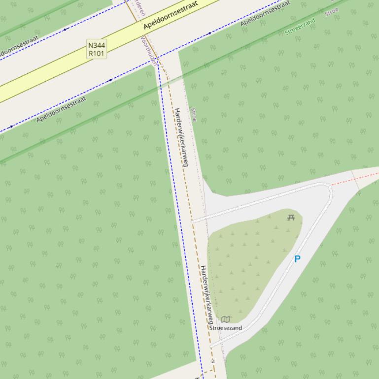 Kaart van de Harderwijkerkarweg.