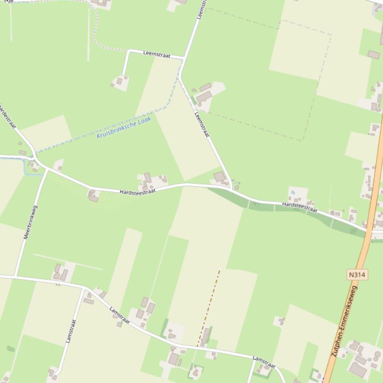 Kaart van de Hardsteestraat.
