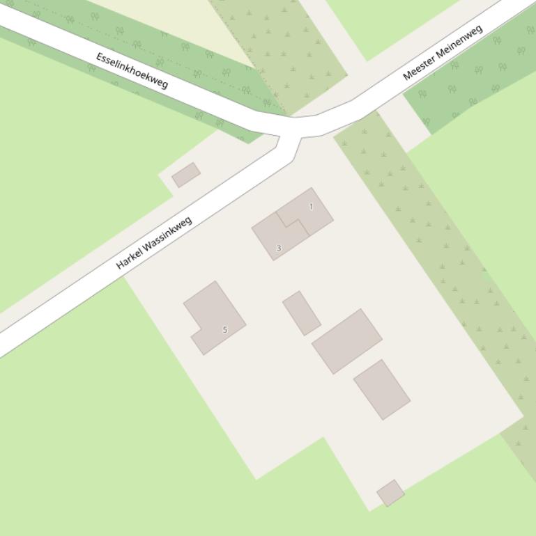 Kaart van de Harkel Wassinkweg.