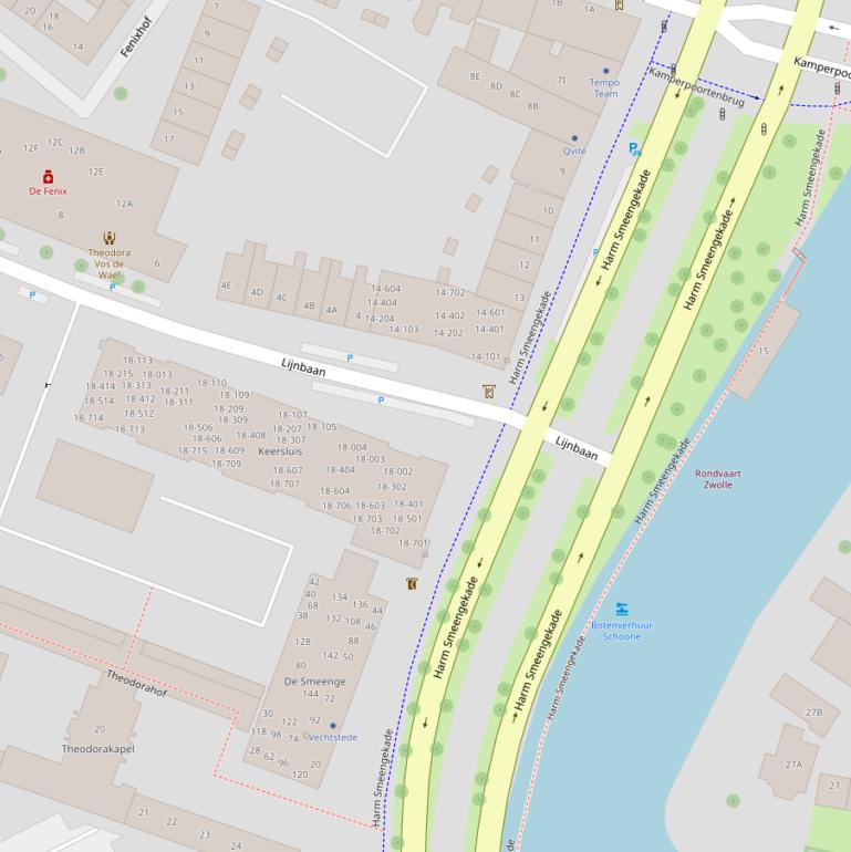 Kaart van de Harm Smeengekade.