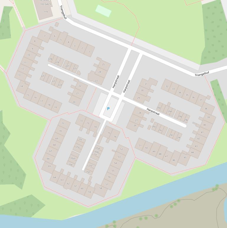 Kaart van de Harpstraat.