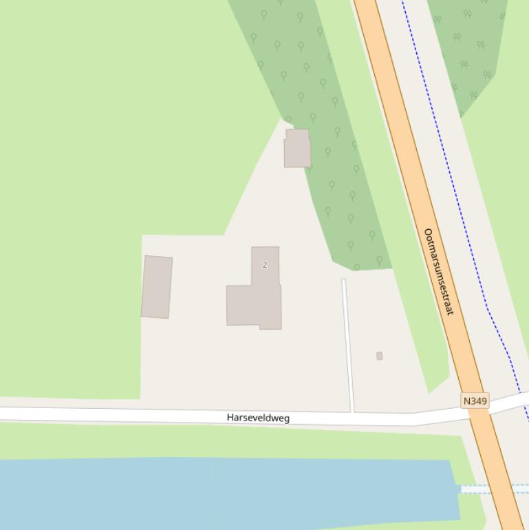 Kaart van de Harseveldweg.