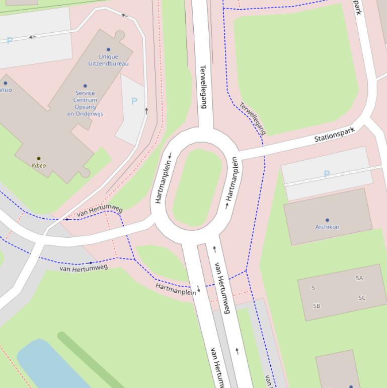 Kaart van het Hartmanplein.