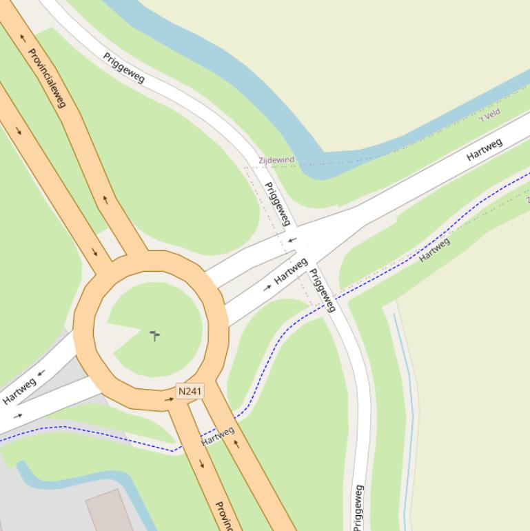 Kaart van de Hartweg.