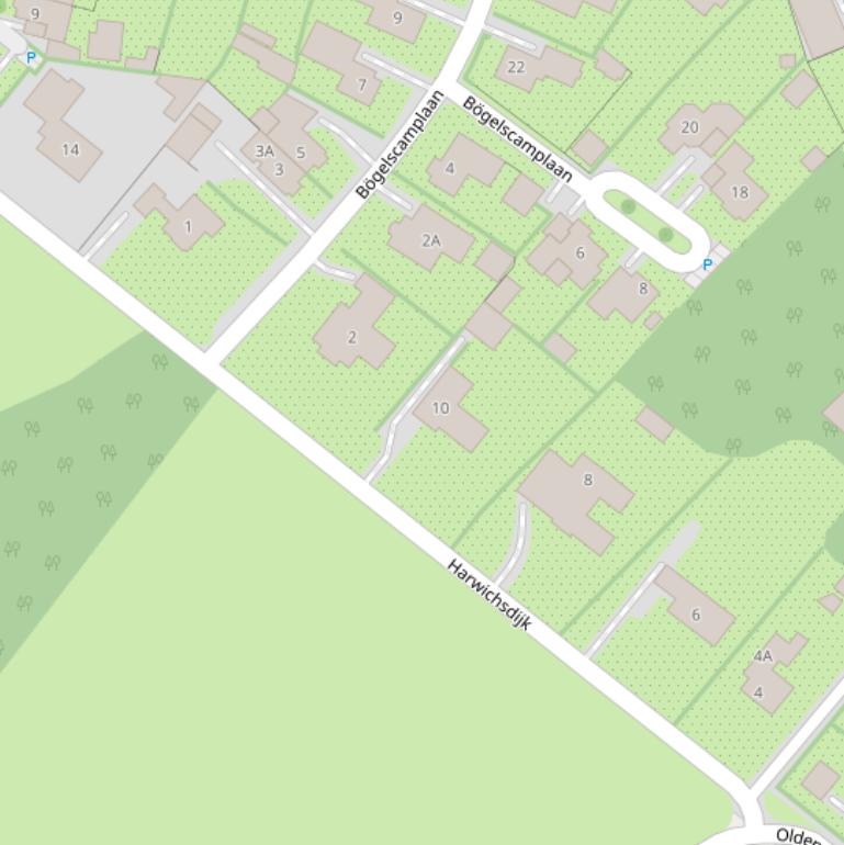 Kaart van de Harwichsdijk.