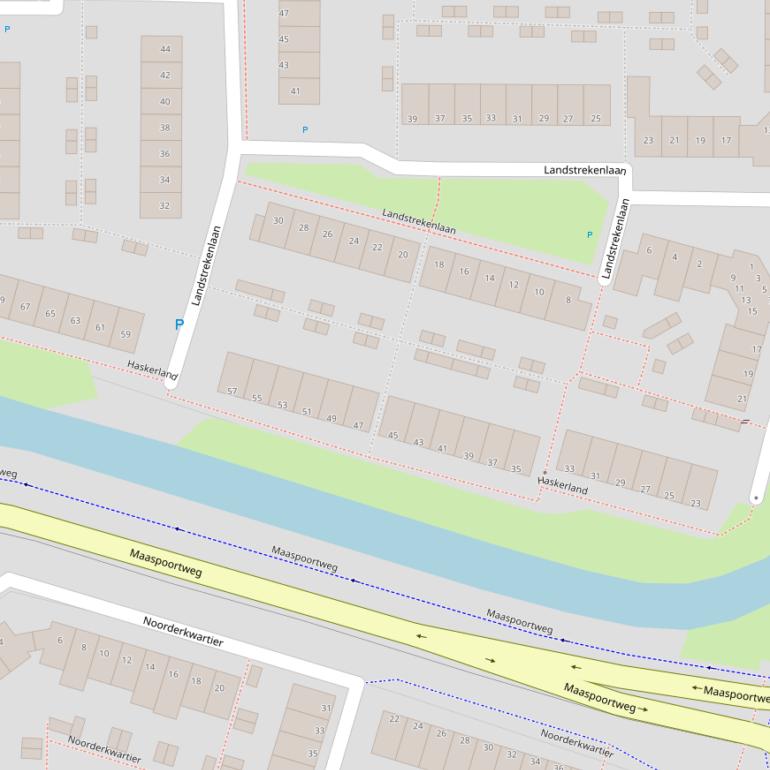 Kaart van  Haskerland.