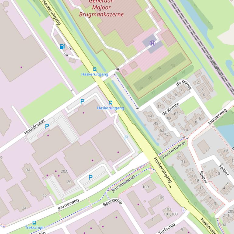 Kaart van  Haskeruitgang.