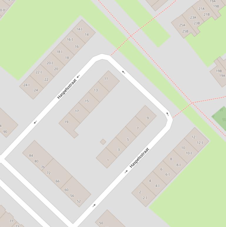 Kaart van de Haspelsstraat.